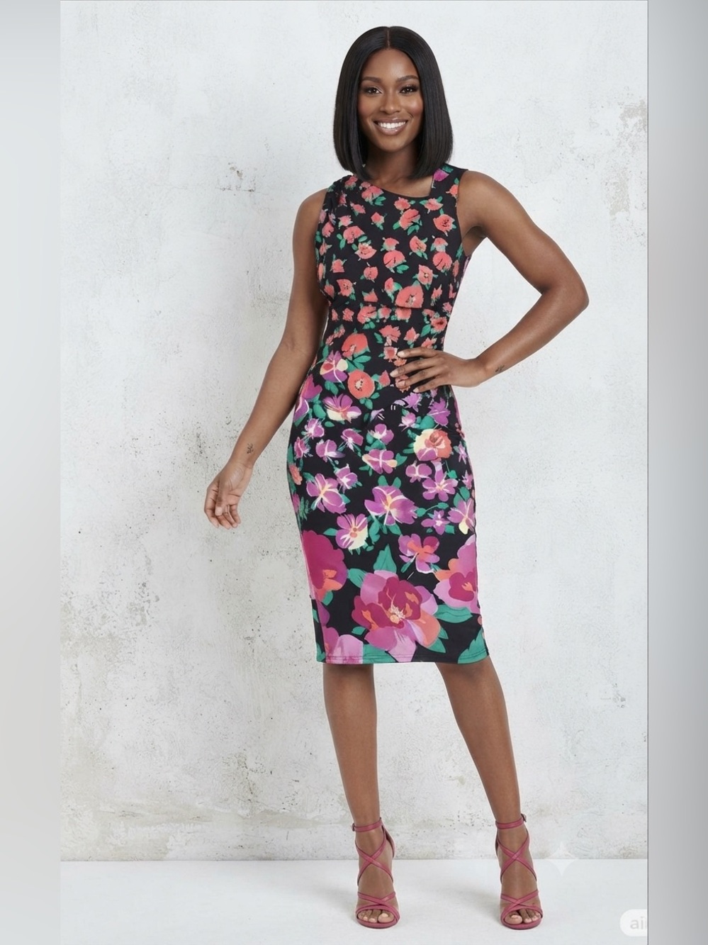 London Times Floral Dress #8973